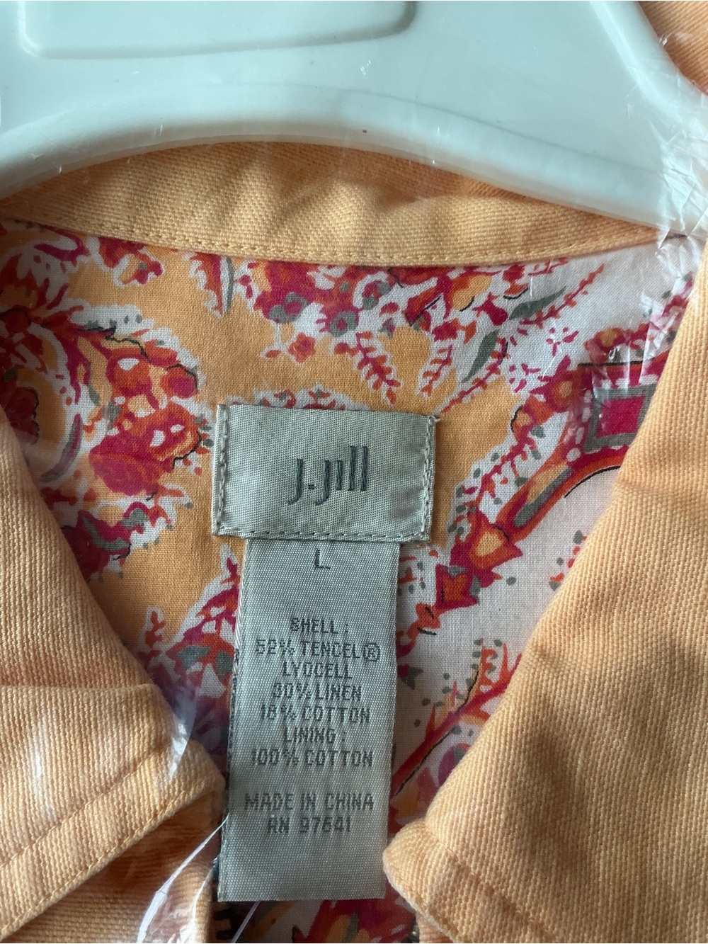 J. Jill Light Orange Utility Jacket with Button Flap Pockets - Picture 4 of 6